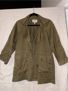 Current/Elliott Olive Green Utility Jacket with Patch Pockets